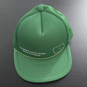 Vintage Farmers State Bank Snapback Mesh Trucker Hat Green by Winner